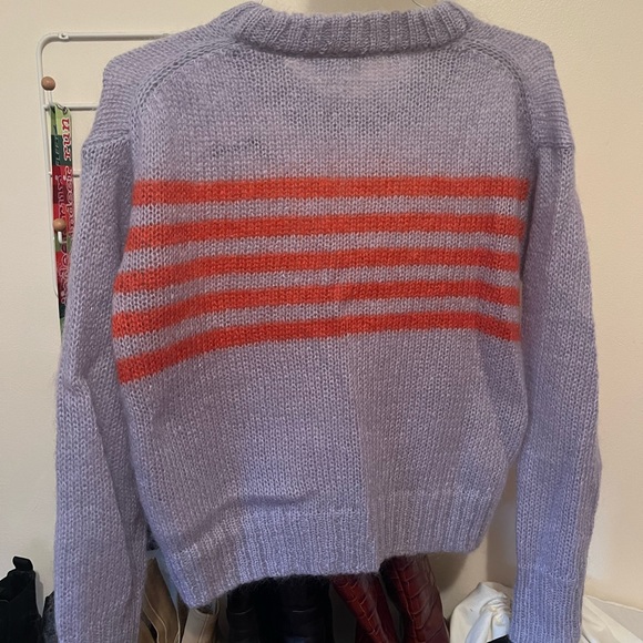 GANNI crew-neck striped long-sleeve jumper XS - Picture 5 of 6